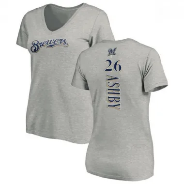 Ash Women's Aaron Ashby Milwaukee Brewers Backer Slim Fit T-Shirt -