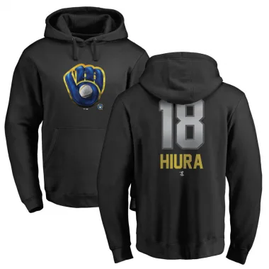 Black Men's Keston Hiura Milwaukee Brewers Branded Midnight Mascot Pullover Hoodie -