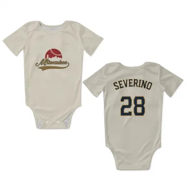 Cream Milwaukee Brewers Pedro Severino   Newborn & Infant Bodysuit