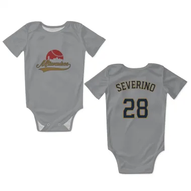 Gray Milwaukee Brewers Pedro Severino   Newborn & Infant Bodysuit